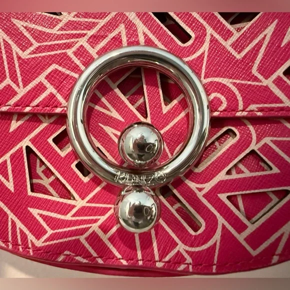KENZO Hot Pink Laser Cut Leather Flying Crossbody Bag in Pristine Condition - Picture 9 of 17